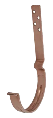 Крюк желоба длинный с комплектом крепления, медь, l-140, d-125 мм, Aquasystem