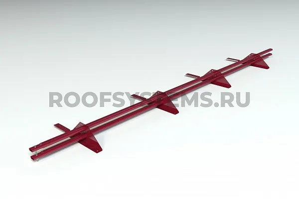 Комплект снегозадержания Prestige ZN , 3м., для композитной черепицы/сланца, (состав: 4 опоры, 2 трубы, комплект крепления), красное вино, Roofsystems , изобр. 1