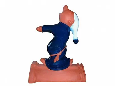 Декоративный элемент на кровлю Лунатик с животиком, синий, глазурь Purr-Keramik