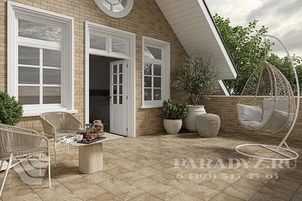 Плитка напольная 300x300x11мм гладкая, Mattone Pietra Ochra, Paradyz, изобр. 2